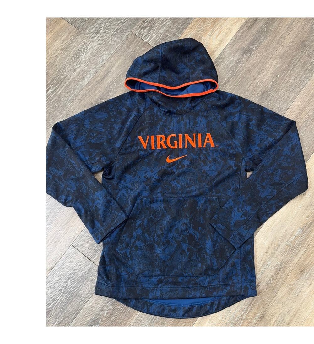 Nike Virginia Cavaliers Hoodie Youth S Blue Therma Fit Pullover